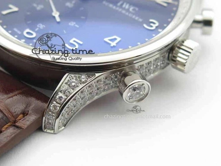 MIROTIME 0319 Unique Portuguese IW3714 Diam ZF V2 1:1 Best Edition Gray Dial On Brown Leather Strap A79350 (Slim Movement) 7250